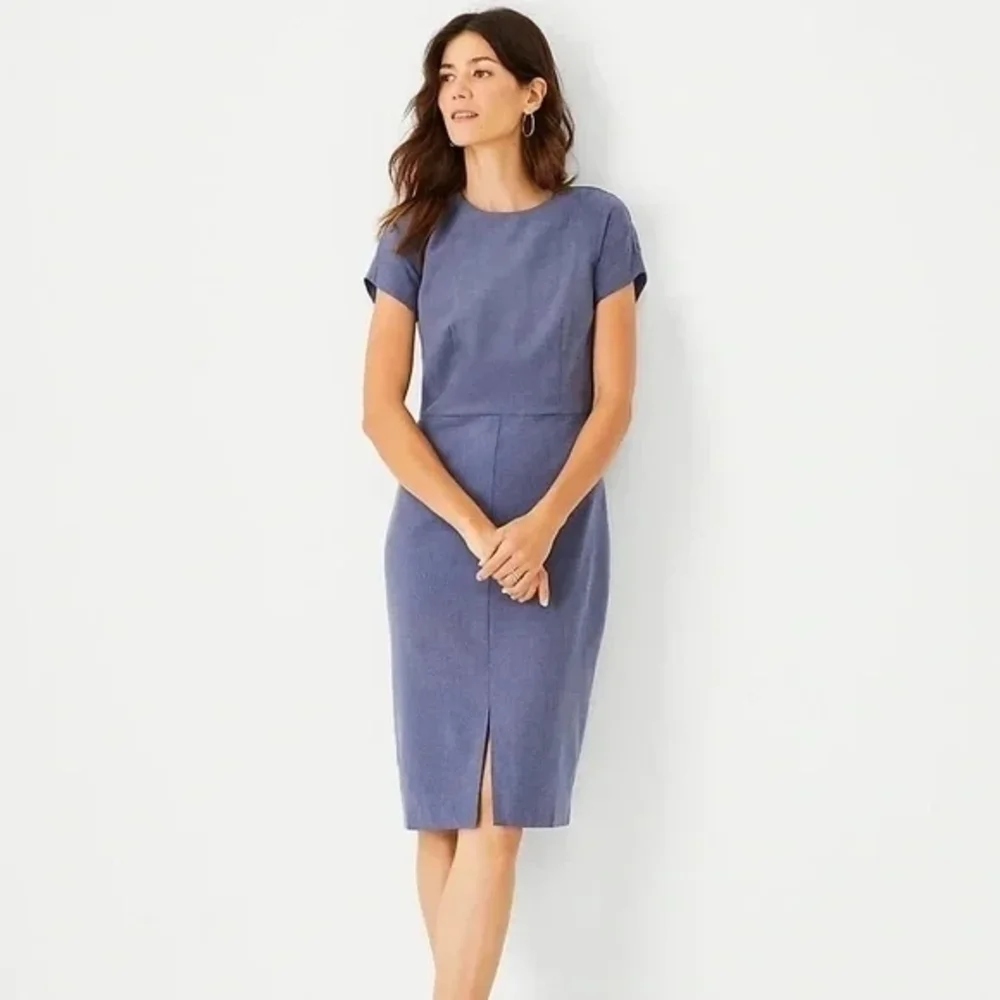 ☆Ann Taylor Blue Sheath Dress☆ - Picture 2 of 6